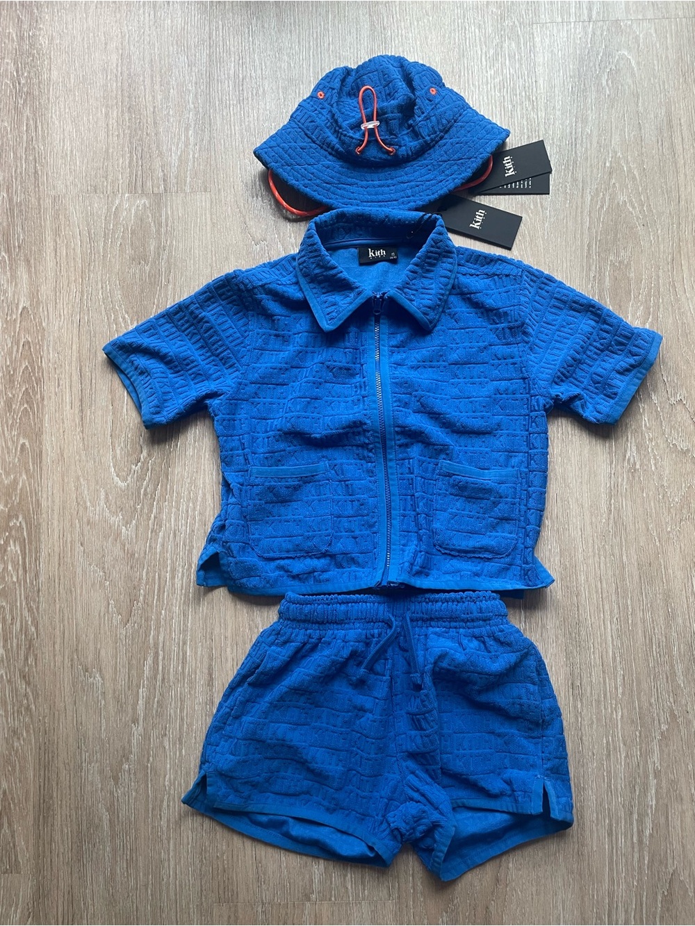 Kith Royal Blue Terry Short Set with Bucket Hat
